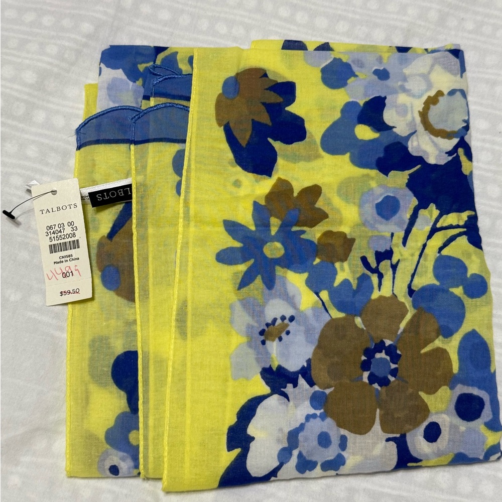 Talbots Yellow Floral Scarf